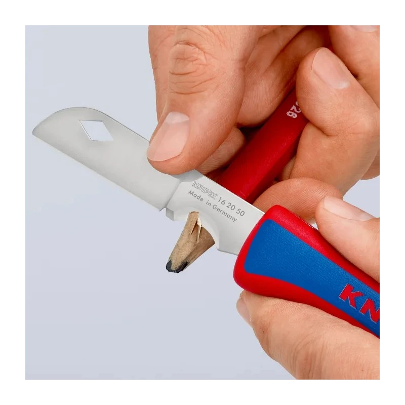 Knipex Folding Knife with Stainless Steel Retractable Blade 80 mm, Plastic Handle 16 20 50 SB