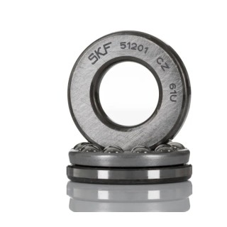 SKF Thrust Ball Bearing 12 mm ID, 28 mm OD, 11 mm Race Width, Sheet Metal Cage, Steel Balls 51201
