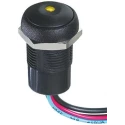 APEM IR Series Illuminated Momentary Push Button Switch, Panel Mount, 14.8 mm Cutout, SPST, Yellow LED, IP67, 48 IRR3F422LOY