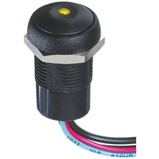 APEM IR Series Illuminated Momentary Push Button Switch, Panel Mount, 14.8 mm Cutout, SPST, Yellow LED, IP67, 48 IRR3F422LOY