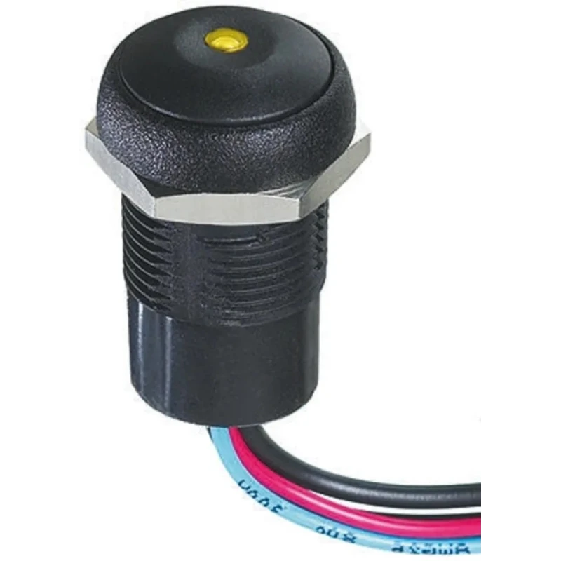 APEM IR Series Illuminated Momentary Push Button Switch, Panel Mount, 14.8 mm Cutout, SPST, Yellow LED, IP67, 48 IRR3F422LOY