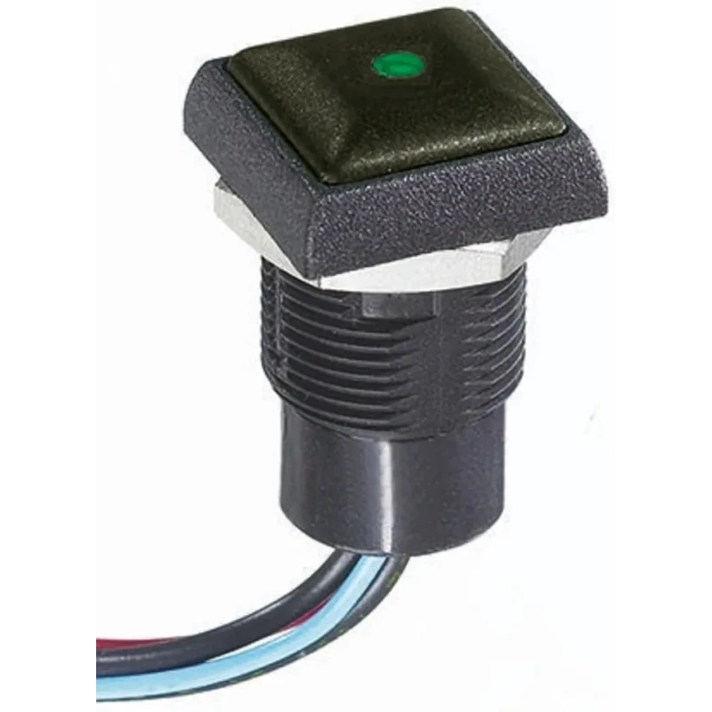 APEM IR Series Illuminated Push Button Switch Momentary Panel Mount 14.8 mm Cutout SPST Green LED IP67 48 V dc IRC3F422LOG