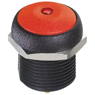 APEM IR Series Illuminated Push Button Switch, Momentary, Panel Mount, Red LED, 14.8 mm Cutout, SPST, IP67, 48 V IRR3S462LOS