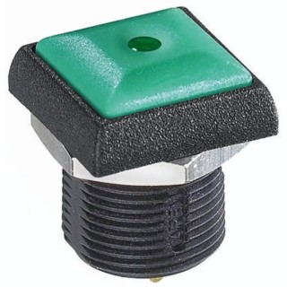 APEM IR Series Illuminated Push Button Switch Momentary Panel Mount 14.8 mm Cutout SPST Green LED IP67 IRC3S432LOG