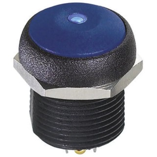 APEM IR Series Illuminated Momentary Push Button Switch, Panel Mount, 14.8 mm Cutout, SPST, Blue LED, IP67, 48V IRR3S4B2LOB
