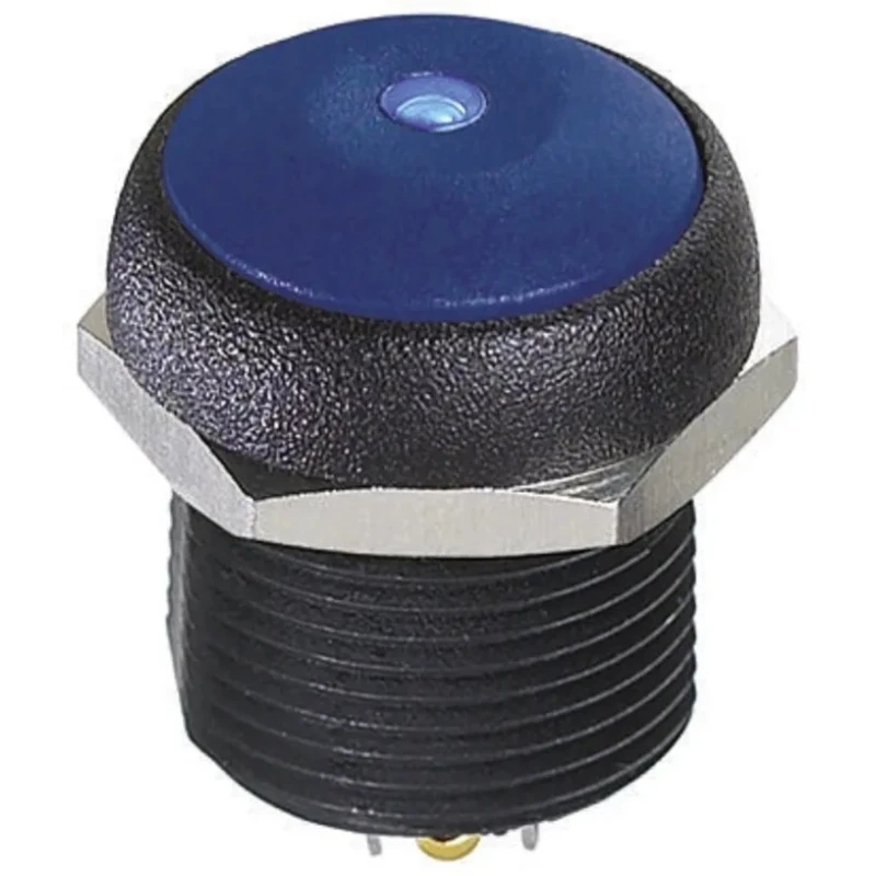 APEM IR Series Illuminated Momentary Push Button Switch, Panel Mount, 14.8 mm Cutout, SPST, Blue LED, IP67, 48V IRR3S4B2LOB