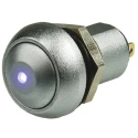 APEM IP Series Illuminated Push Button Switch, Latching, Panel Mount, 12.9 mm Cutout, SPST Contact, Blue LED IPR1SAD0LOB105