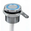 APEM Illuminated Momentary Piezo Switch SPST 19 mm Panel Cutout Blue LED Flying Lead IP68 