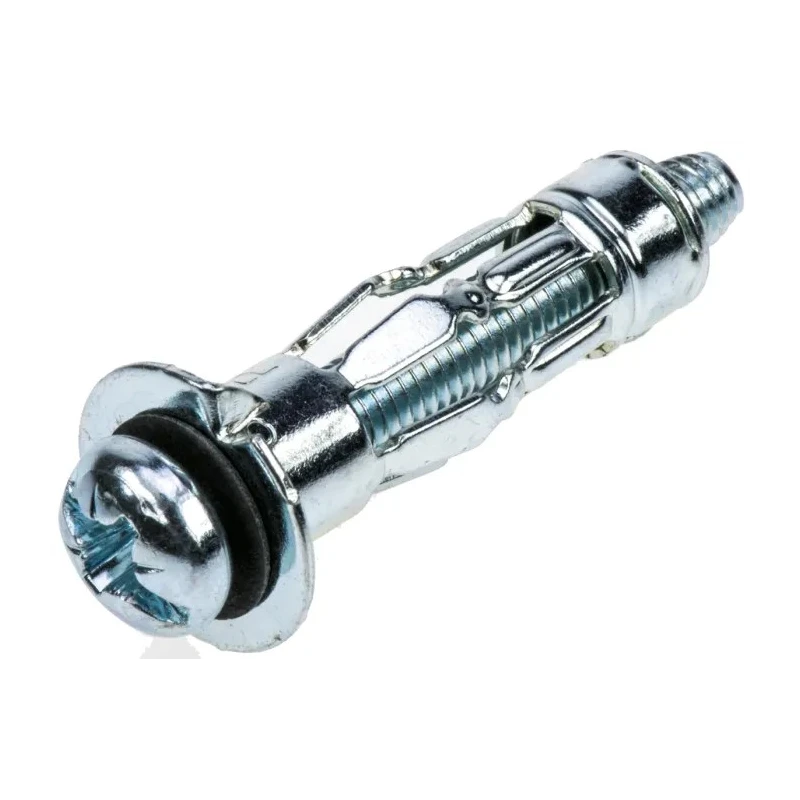 RawlPlug Carbon Steel Expanding Bolt Cavity Fixing Zinc Plated M6 Thread Slot Pozidriv Drive 12 mm Fixing Hole SM-06037