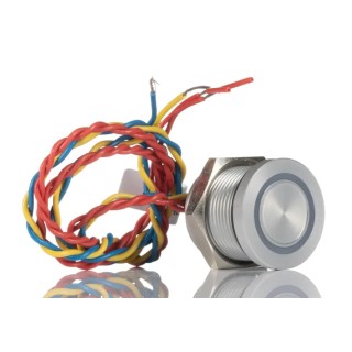 APEM Illuminated Piezo Switch Momentary SPST IP68 19 mm Cutout 200mA 24V AC/DC 