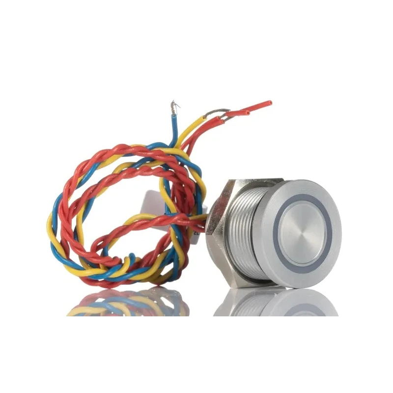 APEM Illuminated Piezo Switch Momentary SPST IP68 19 mm Cutout 200mA 24V AC/DC 