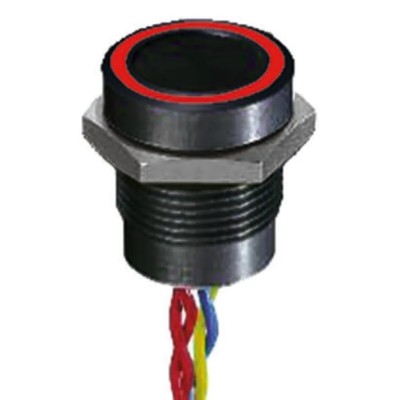 APEM Illuminated Piezo Switch Momentary SPST IP68 Flying Lead 19 mm Panel Cutout 200mA Contact Current 