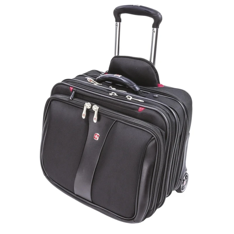 Wenger Laptop Wheeled Case Black 17 in Nylon with 3 Compartments Patriot 600662
