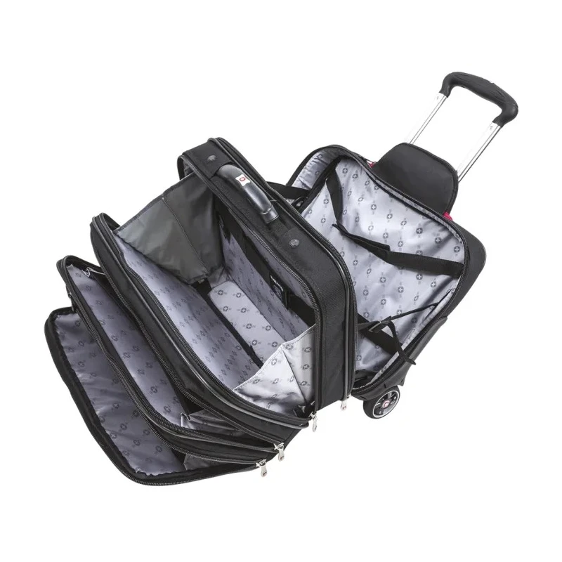 Wenger Laptop Wheeled Case Black 17 in Nylon with 3 Compartments Patriot 600662