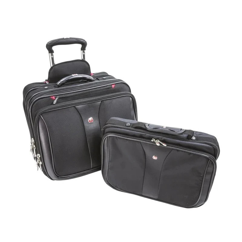 Wenger Laptop Wheeled Case Black 17 in Nylon with 3 Compartments Patriot 600662