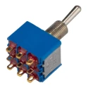 APEM Toggle Switch, Panel Mount, On-On, 3PDT, Solder Lug Terminal, 24 V dc, 250 V ac, Brass Actuator 5656CDB