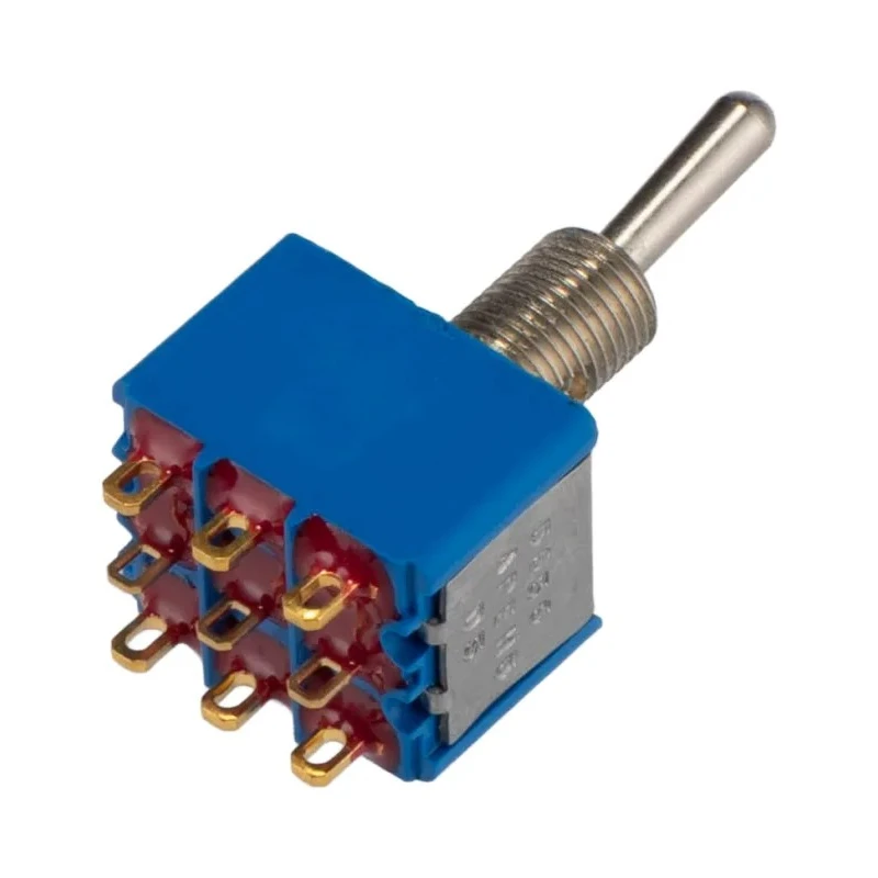 APEM Toggle Switch, Panel Mount, On-On, 3PDT, Solder Lug Terminal, 24 V dc, 250 V ac, Brass Actuator 5656CDB