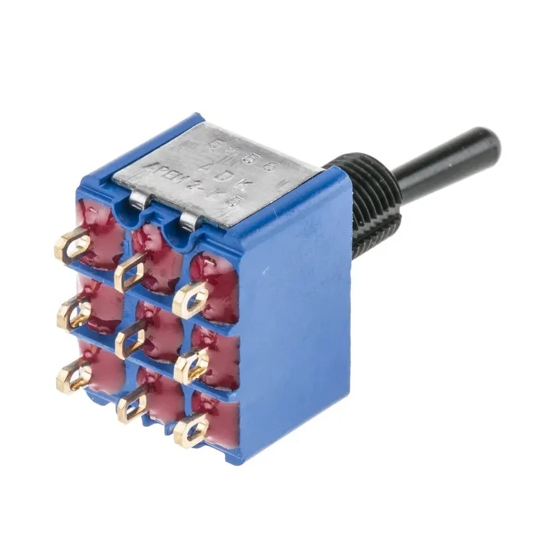 APEM Toggle Switch Panel Mount On-On 3PDT Solder Lug Terminal 4A 24 V dc 250 V ac 5656ADBGK