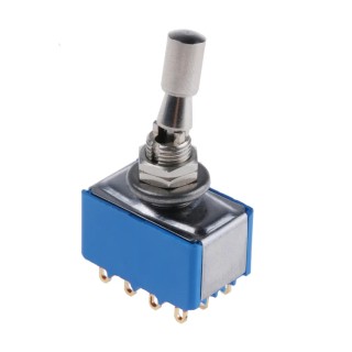 APEM Toggle Switch, Panel Mount, On-On, 4PDT, Solder Lug Terminal, 24 V dc, 250 V ac 5666ADBK2V