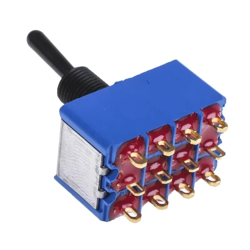 APEM Toggle Switch Panel Mount On-On 4PDT Solder Lug Terminal 24 V DC 250 V AC 5666ADBGK