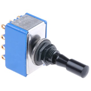APEM Toggle Switch Panel Mount On-Off-On 4PDT Solder Lug Terminal 24 V dc 250 V ac 5669ADBGK3V