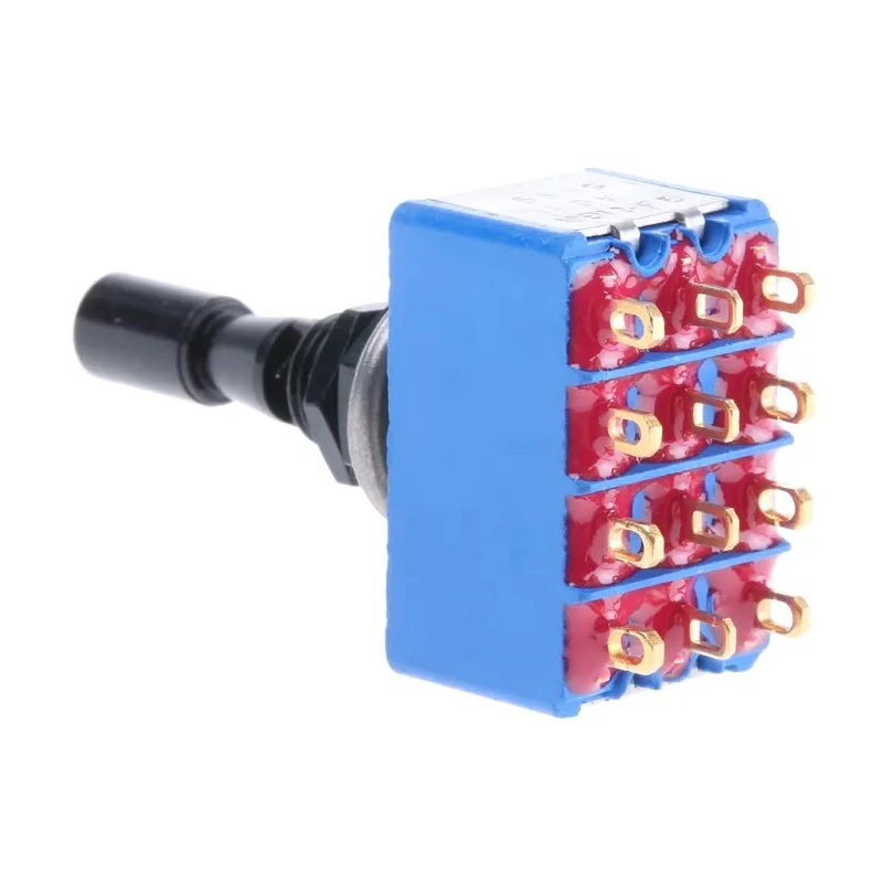 APEM Toggle Switch Panel Mount On-Off-On 4PDT Solder Lug Terminal 24 V dc 250 V ac 5669ADBGK3V