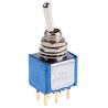 APEM Toggle Switch PCB Mount On-On DPST 24 V DC 250 V AC Nickel Plated Brass Actuator 5246CDB