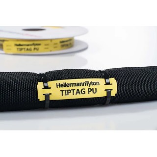 HellermannTyton Yellow Yellow Print Polyurethane Cable Labels 100mm Width, 125 Per Pack 556-25010 TTAGPU15X100YE-PUR-YE