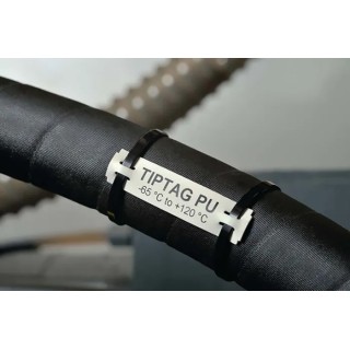 HellermannTyton White Print Polyurethane Cable Labels, 65 mm Width, 190 Per Pack 556-25007 TTAGPU15X65WH-PUR-WH