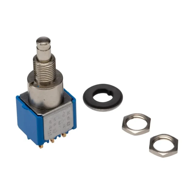APEM 8000 Series Miniature Push Button Switch Latching Panel Mount DPDT 6.5 mm Cutout IP65 8646ADBK
