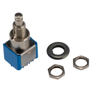 APEM 8000 Series Miniature Momentary Push Button Switch, Panel Mount, 6.5 mm Cutout, DPDT, IP65, 30 V dc 8642ADBK