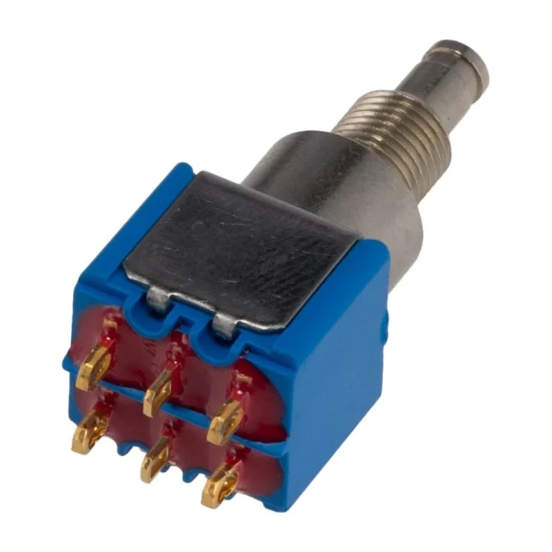 APEM 8000 Series Miniature Momentary Push Button Switch, Panel Mount, 6.5 mm Cutout, DPDT, IP65, 30 V dc 8642ADBK