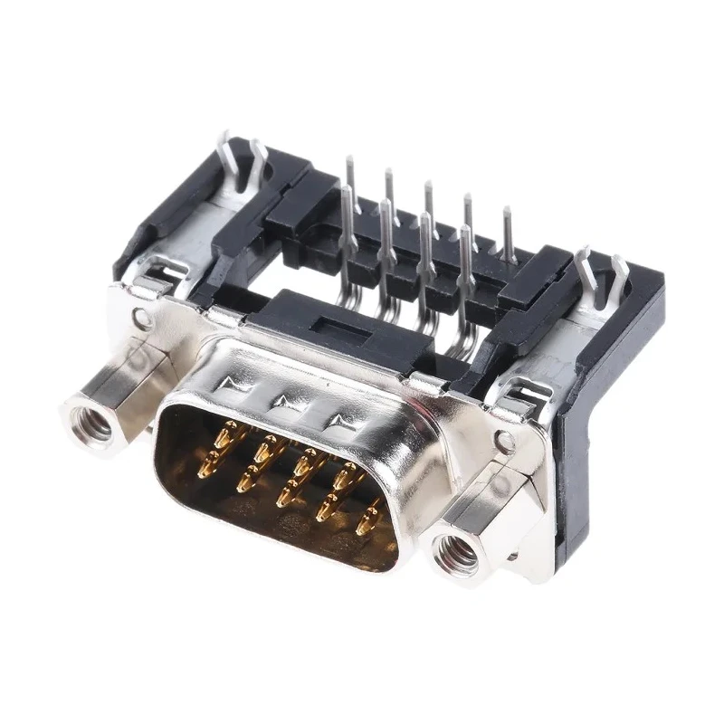 HARTING 9 Way Right Angle 2.74 mm Pitch Through Hole D-Sub Connector with 4 to 40 UNC Screw Lock Male 09651626813