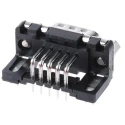 HARTING 9 Way Right Angle 2.74 mm Pitch Through Hole D-Sub Connector with 4 to 40 UNC Screw Lock Male 09651626813