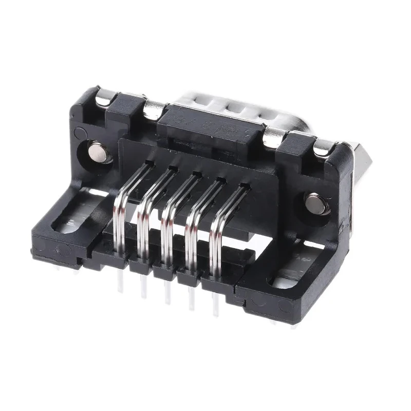 HARTING 9 Way Right Angle 2.74 mm Pitch Through Hole D-Sub Connector with 4 to 40 UNC Screw Lock Male 09651626813