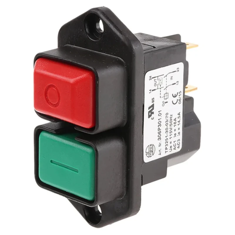 APEM 3000 Series Push Button Switch Momentary DPDT Screw Terminal IP54 16A Germany 306.301.01