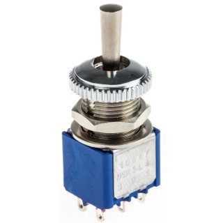 APEM Toggle Switch Panel Mount On-Off-On DPDT 3A 24V DC 250V AC Brass Actuator 106472103