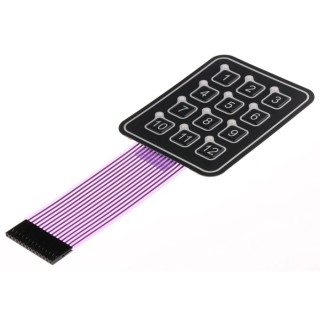 APEM 12 Key Illuminated Silver Membrane Keypad AC3560ILL