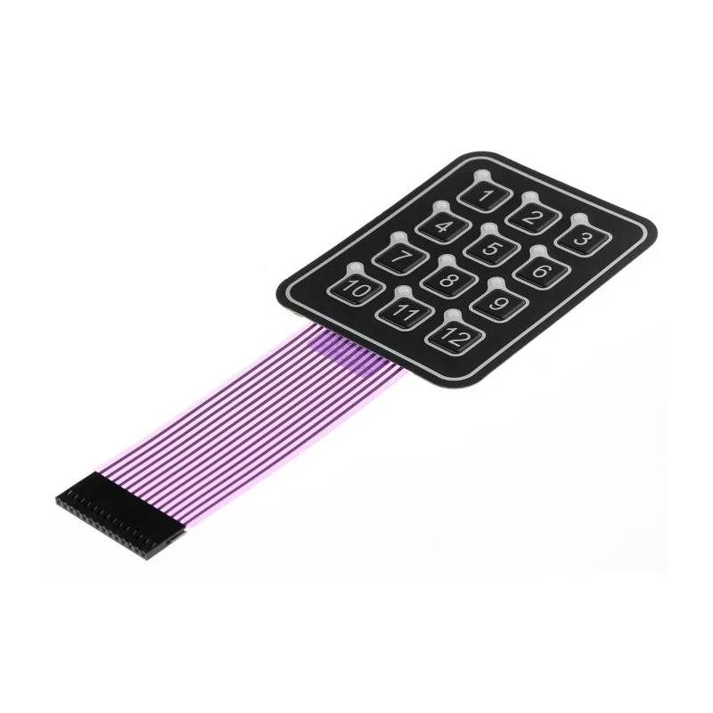 APEM 12 Key Illuminated Silver Membrane Keypad AC3560ILL
