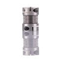 Huco Aluminium Hub Stainless Steel Bellows Clamp Style Flexible Coupler 7 mm Bore, 15.5 mm OD, 23 mm Length 554.16.1414