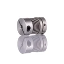 Huco Aluminium Hub Stainless Steel Bellows Clamp Style Flexible Coupler 7 mm Bore, 15.5 mm OD, 23 mm Length 554.16.1414
