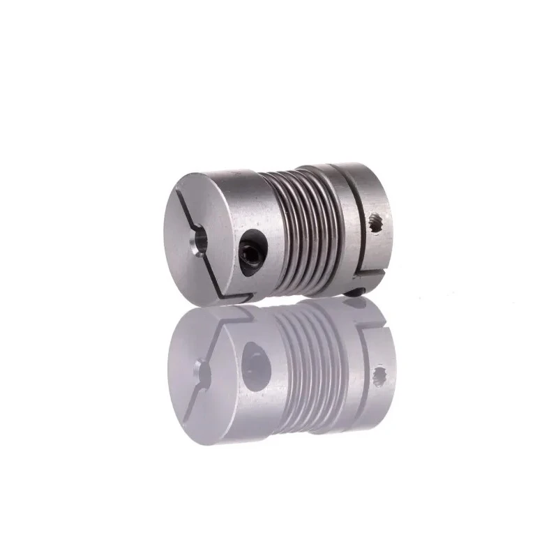 Huco Aluminium Hub Stainless Steel Bellows Clamp Style Flexible Coupler 7 mm Bore, 15.5 mm OD, 23 mm Length 554.16.1414