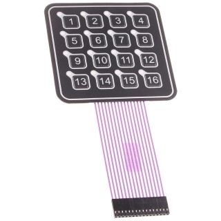 APEM 16 Key Illuminated Silver Membrane Keypad 4 x 4 Matrix Layout AC3561ILL