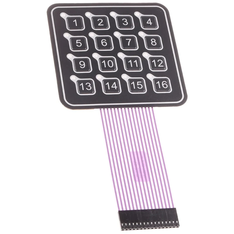 APEM 16 Key Illuminated Silver Membrane Keypad 4 x 4 Matrix Layout AC3561ILL
