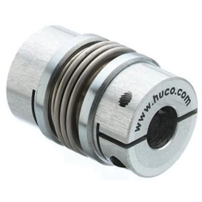 Huco Aluminium Hub Stainless Steel Bellows Flexible Clamp Coupler 41 mm OD 12 mm Bore 49.7 mm Length 536.41.3535
