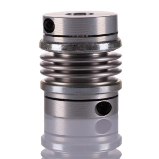 Huco Aluminium Hub Stainless Steel Bellows Clamp Style Flexible Coupler 12 mm Bore 40 mm Length 536.34.3535