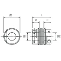 Huco Aluminium Hub Stainless Steel Bellows Clamp Style Flexible Coupler 12 mm Bore 40 mm Length 536.34.3535