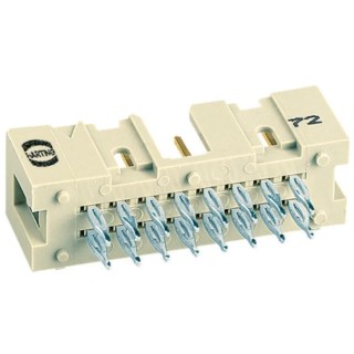 HARTING SEK 18 Series Straight Through Hole PCB Header 34 Contacts 2.54 mm Pitch 2 Row Shrouded 09185346329
