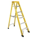 RS PRO Fibreglass 6-Steps Step Ladder, 1.6m Platform Height, Non-Conductive, Aluminium Rungs 553-832