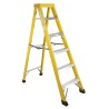 RS PRO Fibreglass 6-Steps Step Ladder, 1.6m Platform Height, Non-Conductive, Aluminium Rungs 553-832